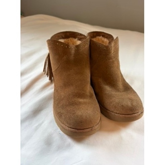 UGG Other - UGG Chestnut Suede Tassel Studded Ankle Boots Kids Size 2 1017397K